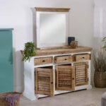 Alfie Mirror Frame With Shelf Solid Mango Wood - Image 9