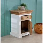Alfie Solid Mango Wood Bedside Cabinet 1 Drawer + 1 Door - Image 3