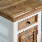 Alfie Solid Mango Wood Bedside Cabinet 1 Drawer + 1 Door - Image 5