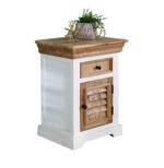 Alfie Solid Mango Wood Bedside Cabinet 1 Drawer + 1 Door - Image 2