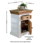 Alfie Solid Mango Wood Bedside Cabinet 1 Drawer + 1 Door - Image 8