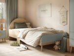 Noah Single Curved Headboard Bed & - Image 2