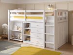 Oban Single Midsleeper Cabin Bed with Desk White - Image 2