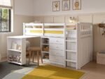 Oban Single Midsleeper Cabin Bed with Desk White - Image 3