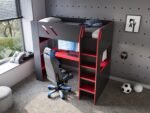 Orbit Gaming High Sleeper with Adjustable Height Desk Black & Red - Image 7