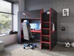 Orbit Gaming High Sleeper with Adjustable Height Desk Black & Red - Image 8