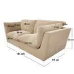 Orson 3 Seater Sofa Velvet - Image 2
