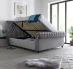 Osborne Grey Velvet Chesterfield Ottoman Bed - Image 2