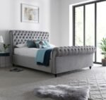 Osborne Grey Velvet Chesterfield Ottoman Bed - Image 3