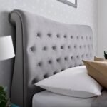 Oxford Grey Velvet Chesterfield Sleigh Bed - Image 2