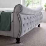Oxford Grey Velvet Chesterfield Sleigh Bed - Image 3