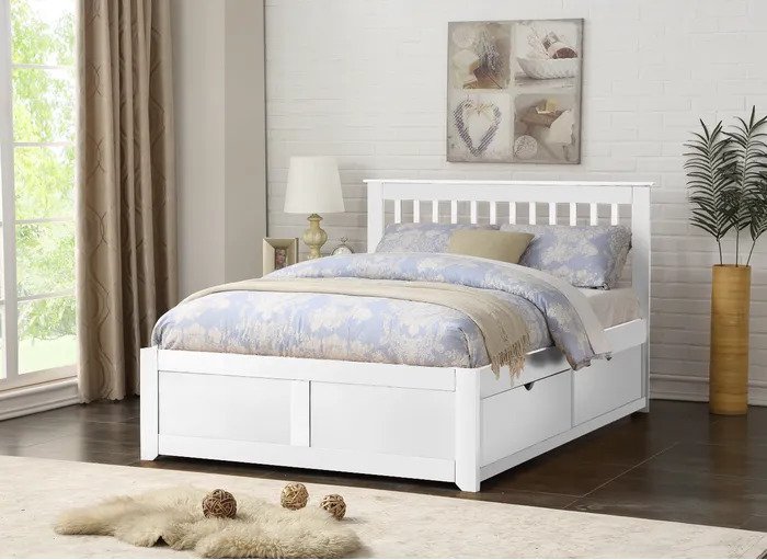 Flintshire Furniture Pentre White Bed with Drawer