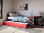 Portal Gaming Single Bed with Drawer Black & Red - Image 4
