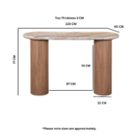 Ashford Natural Marble & Wood Pedestal Console Table - Image 5