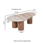 Ashford Natural Marble & Wood Pedestal Coffee Table - Image 5