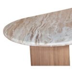 Ashford Natural Marble & Wood Pedestal 6-8 Seater Dining Table - Image 4