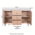 Ashford Natural Marble & Wood Extra Large Sideboard - Image 6
