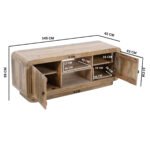 Hudson Carved Mango Wood 2 Doors TV Cabinet - Image 6