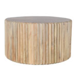 Hudson Carved Mango Wood Round Coffee Table - Image 3