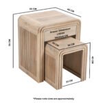 Hudson Carved Mango Wood Nest of 2 Tables with Drawer - Image 5