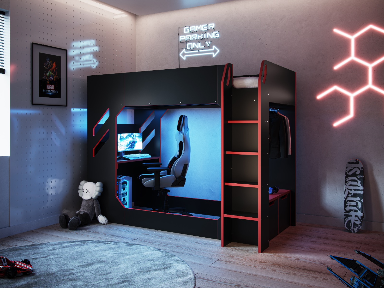 shuttle-hs-hq-1 Shuttle Gaming High Sleeper Black - Image 1