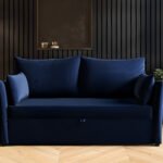 Skyler 2 Seater Sofa Bed Navy Velvet