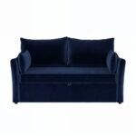 Skyler 2 Seater Sofa Bed Navy Velvet - Image 10