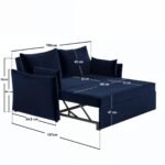 Skyler 2 Seater Sofa Bed Navy Velvet - Image 2