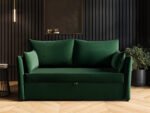 Skyler 2 Seater Sofa Bed Navy Velvet - Image 3