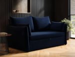 Skyler 2 Seater Sofa Bed Navy Velvet - Image 4