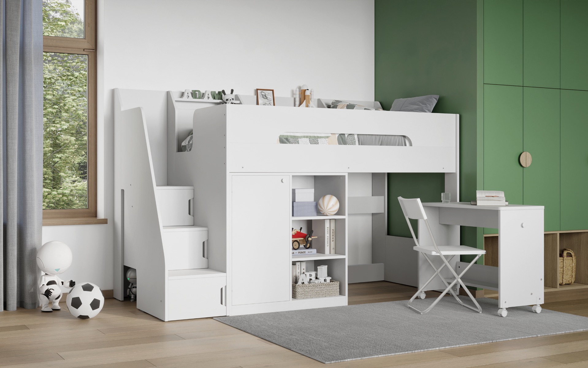 stepaside-highsleeper-workstation-1 Stepaside High Sleeper Workstation Grey - Image 1
