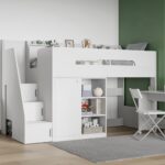 Stepaside Staircase High Sleeper Work Station White