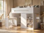 Stepaside Staircase High Sleeper Work Station White - Image 2