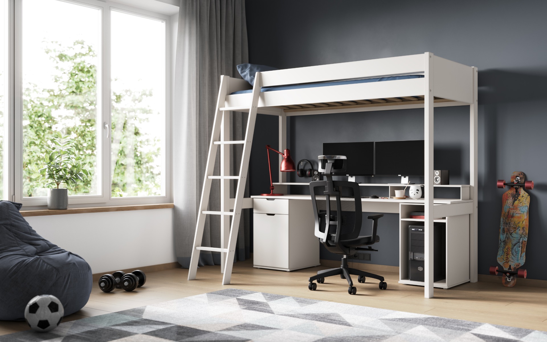 tera-gaming-full-1 Tera Solid Wood Gaming High Sleeper Bed - Image 1