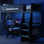Ultimate Neon Gaming High Sleeper Charcoal & Blue