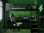 Ultimate Vivid Highsleeper with Desk Charcoal & Green - Image 2