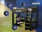 Ultimate Vivid Highsleeper with Desk Charcoal & Green - Image 5