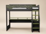 Ultimate Vivid Highsleeper with Desk Charcoal & Green - Image 6