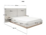 Vera Hotel Bed with Bedside Tables Cream - Image 2
