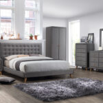 Artisan Stocholm Fabric  Bed Grey