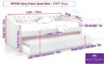 Artisan Day Bed with Trundle Grey Hannah - Image 2