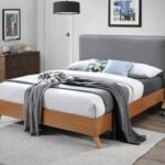 Artisan Fabric Wooden Bed Light Grey