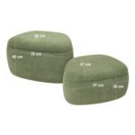 Zuri Storage Pouffe Set Green Fabric - Image 3
