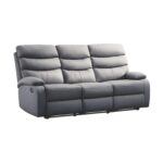 3 Seater Manual Recliner Sofa - Dark Grey - Image 3