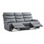 3 Seater Manual Recliner Sofa - Dark Grey - Image 4