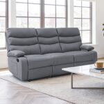 3 Seater Manual Recliner Sofa - Dark Grey