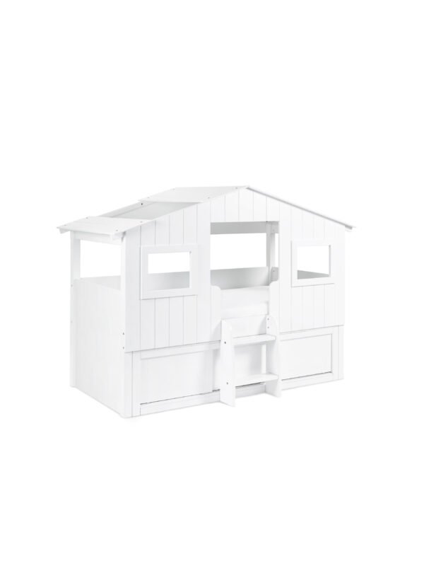 Acorn 90cm Single White Treehouse Midsleeper Bed with Storage - Image 3
