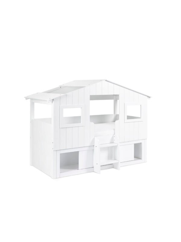 Acorn 90cm Single White Treehouse Midsleeper Bed with Storage - Image 4