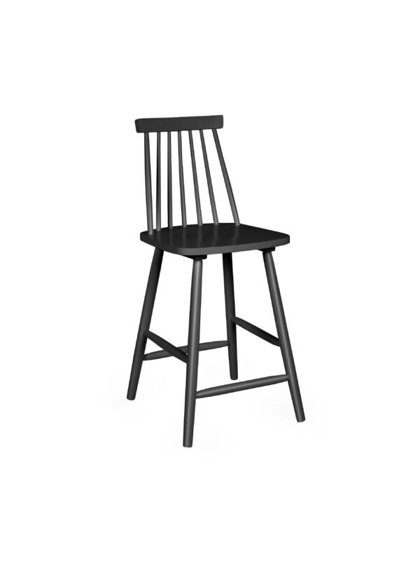 Alassio Black Spindle Back 112cm Solid Wood Bar Stool - Image 2