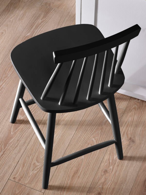 Alassio Black Spindle Back 112cm Solid Wood Bar Stool - Image 5